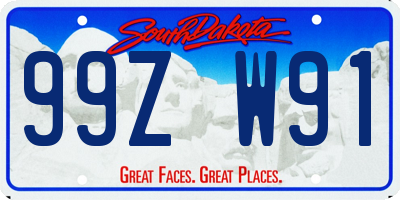 SD license plate 99ZW91