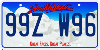 SD license plate 99ZW96