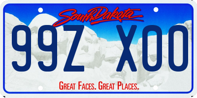 SD license plate 99ZX00