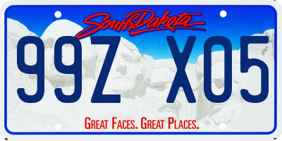 SD license plate 99ZX05