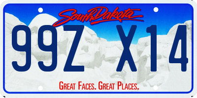 SD license plate 99ZX14