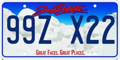 SD license plate 99ZX22