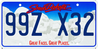 SD license plate 99ZX32