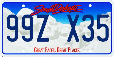 SD license plate 99ZX35