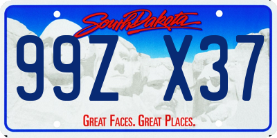 SD license plate 99ZX37