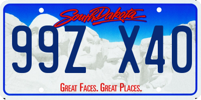 SD license plate 99ZX40