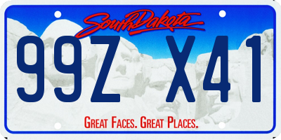 SD license plate 99ZX41