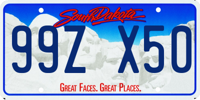 SD license plate 99ZX50