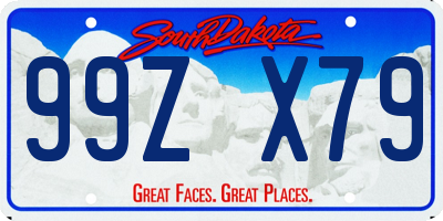 SD license plate 99ZX79