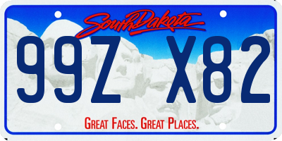 SD license plate 99ZX82