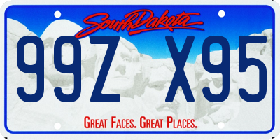 SD license plate 99ZX95