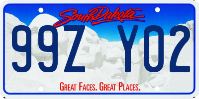 SD license plate 99ZY02