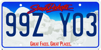 SD license plate 99ZY03