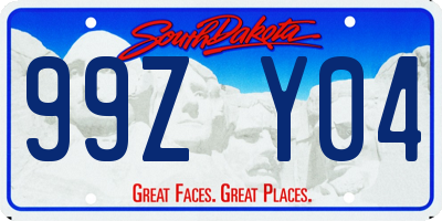 SD license plate 99ZY04