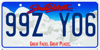 SD license plate 99ZY06