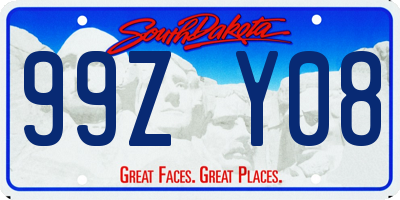 SD license plate 99ZY08