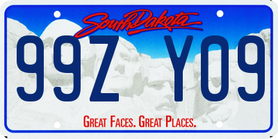 SD license plate 99ZY09