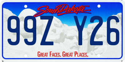 SD license plate 99ZY26