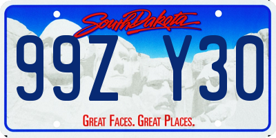 SD license plate 99ZY30