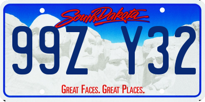 SD license plate 99ZY32