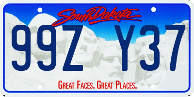 SD license plate 99ZY37
