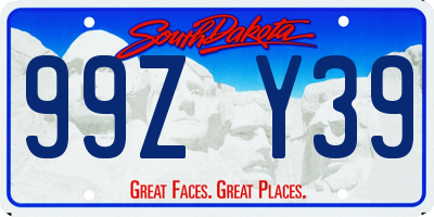 SD license plate 99ZY39