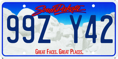 SD license plate 99ZY42