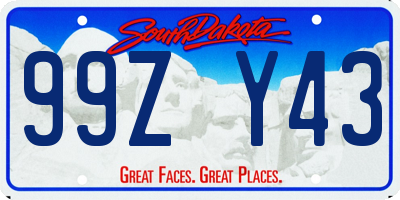 SD license plate 99ZY43