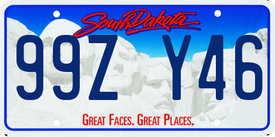 SD license plate 99ZY46