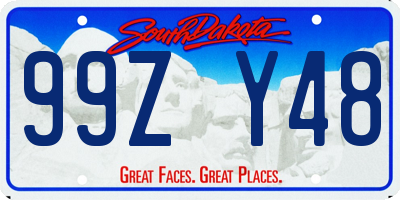 SD license plate 99ZY48
