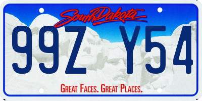 SD license plate 99ZY54