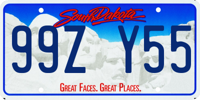 SD license plate 99ZY55