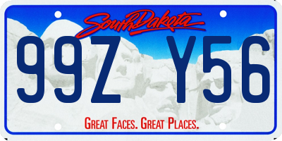 SD license plate 99ZY56