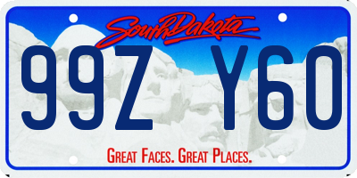 SD license plate 99ZY60