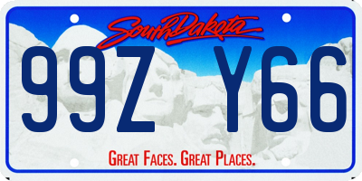 SD license plate 99ZY66