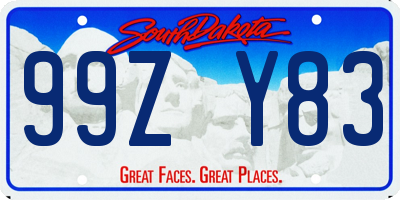 SD license plate 99ZY83