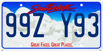 SD license plate 99ZY93