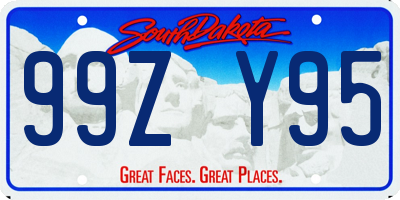 SD license plate 99ZY95