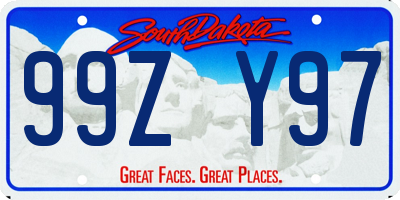 SD license plate 99ZY97