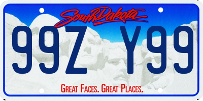 SD license plate 99ZY99