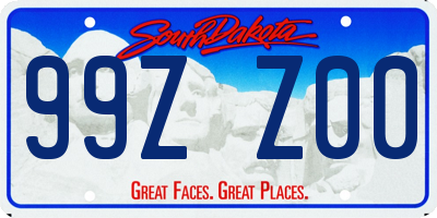 SD license plate 99ZZ00