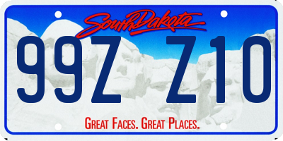 SD license plate 99ZZ10