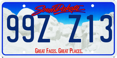 SD license plate 99ZZ13