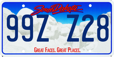 SD license plate 99ZZ28