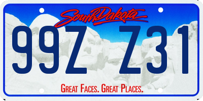 SD license plate 99ZZ31
