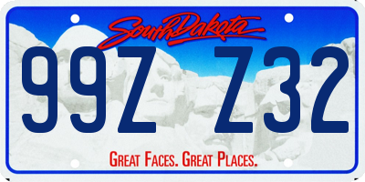 SD license plate 99ZZ32