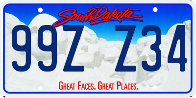 SD license plate 99ZZ34