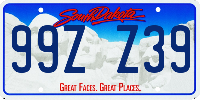 SD license plate 99ZZ39
