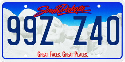 SD license plate 99ZZ40