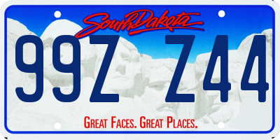 SD license plate 99ZZ44